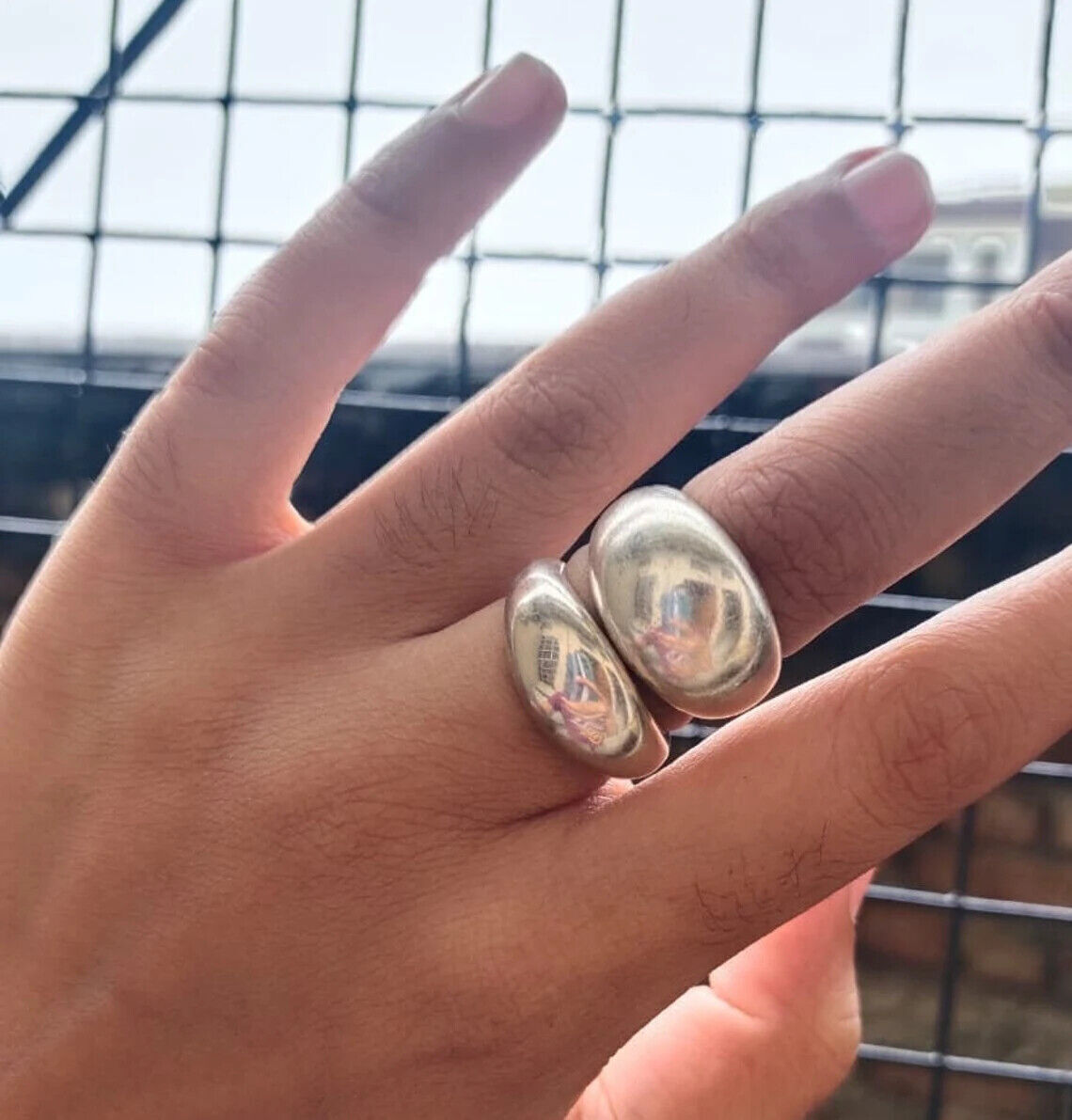 Dome Ring 925 Sterling Silver Chunky Baho Ring Statement Ring For Man Woman's AS
