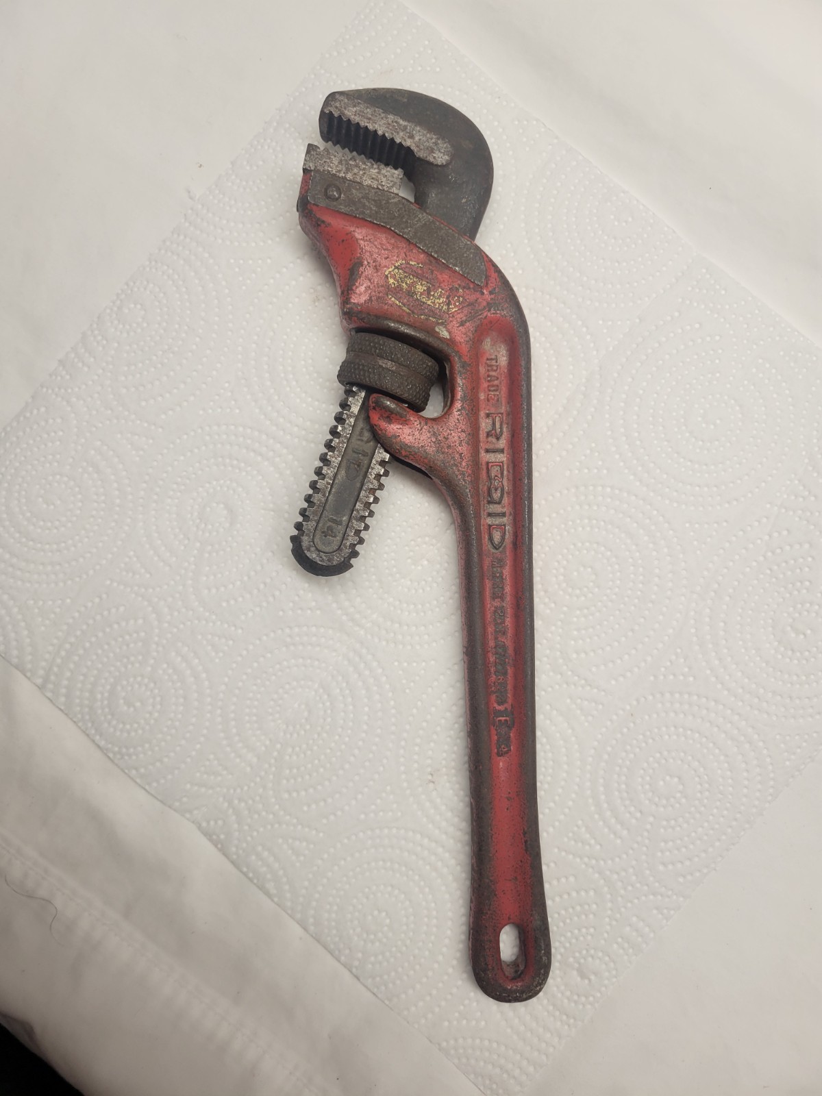 Vintage Ridgid E-14 Offset Pipe Wrench Heavy Duty 14 Inch Made in USA (VGC)