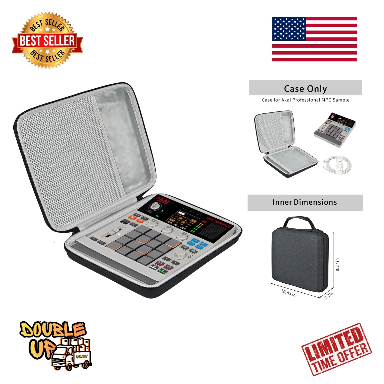 Hard Travel Case Compatible with Akai Professional MPC Sample Standalone Portabl