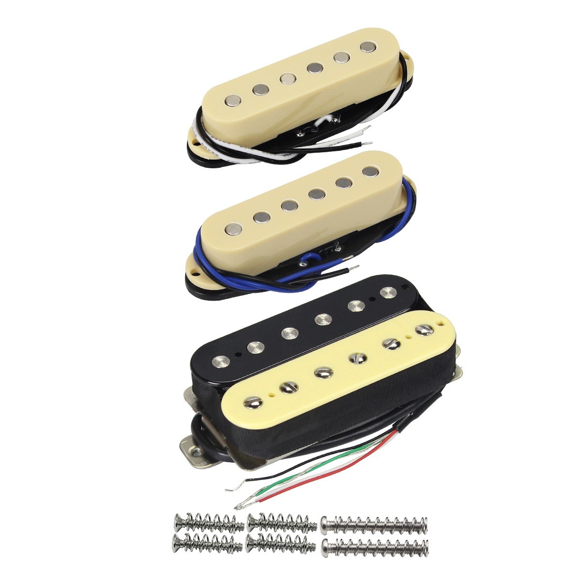 FLEOR FD ST HSS Cream Guitar Pickup Set Alnico 5 Single-Coil+Humbucker 14-15K