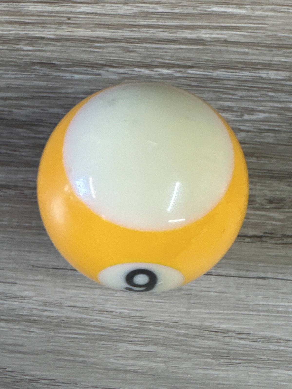 Mini Pool Ball #9 Yellow Stripe 1.5" Diameter Miniature Billiard Replacement Vtg