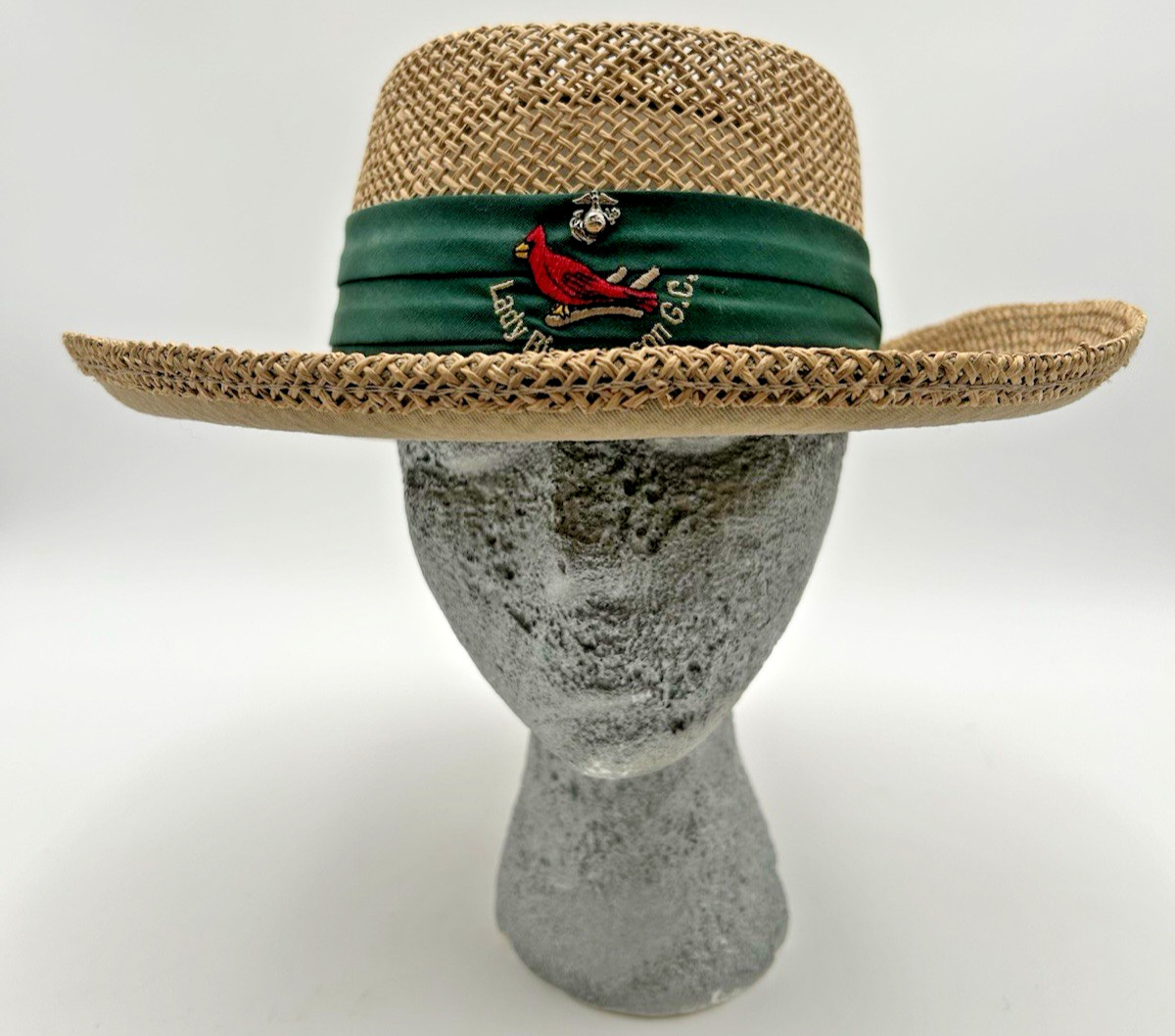 Firethorn Straw Hat Lady Bird Johnson Texas Golf Course Wide Brim OSFM