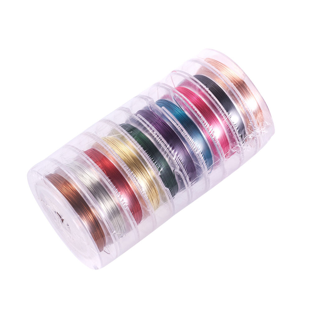 1 Group Copper Jewelry Wire Cord Mixed Color 0.3mm; about 10m/roll 10rolls/group