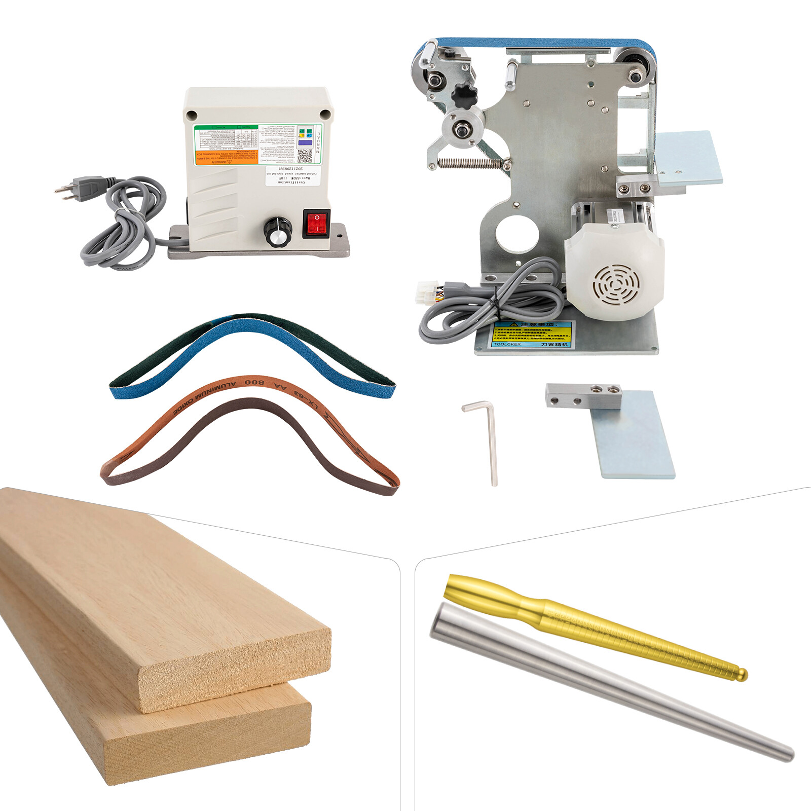 550W Belt Sander 1x30" Belt Horizontal Polishing Grinder with Motor 110V 6000rpm