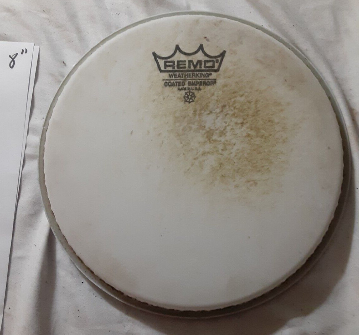 Remo Emperor Coated White Drumhead 8 in. 8", stick marks, see pics