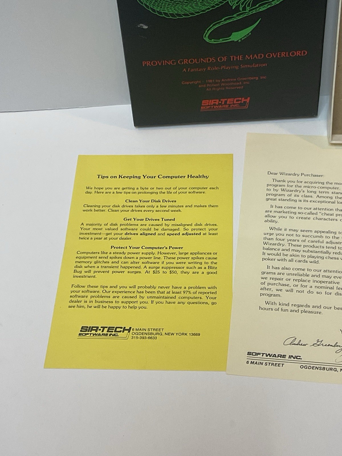 Vintage Software RPG Apple LISA Macintosh 128k 512k WIZARDRY Sir-Tech