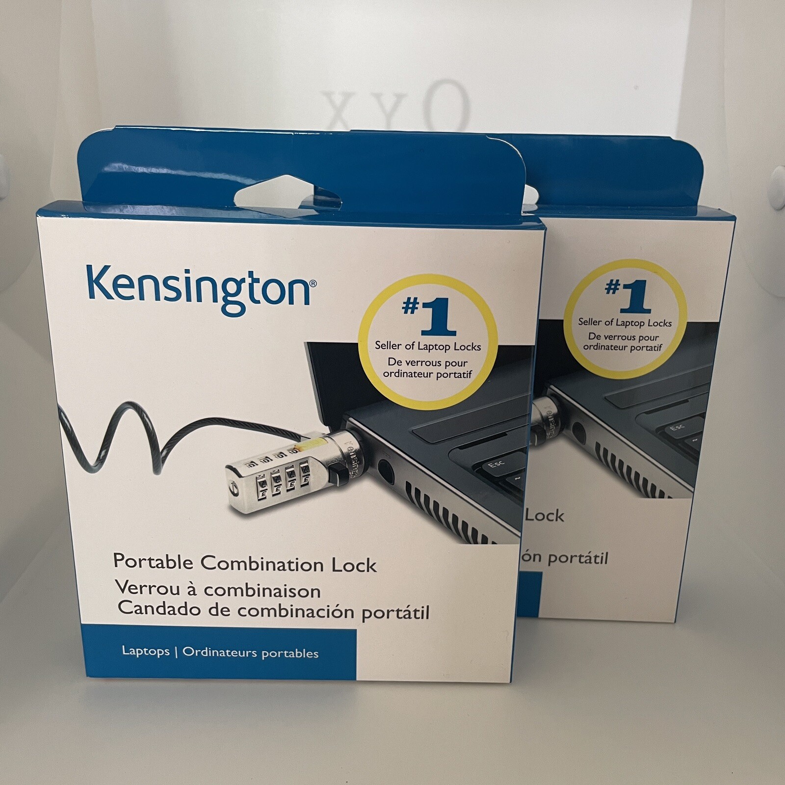 2x Kensington Portable Combination Laptop Lock K64670AM 4-Digit Security Cable