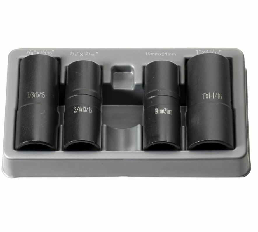 GREY PNEUMATIC 1504FW 1/2" DRIVE 4 PIECE THIN WALL FLIP SOCKET SET