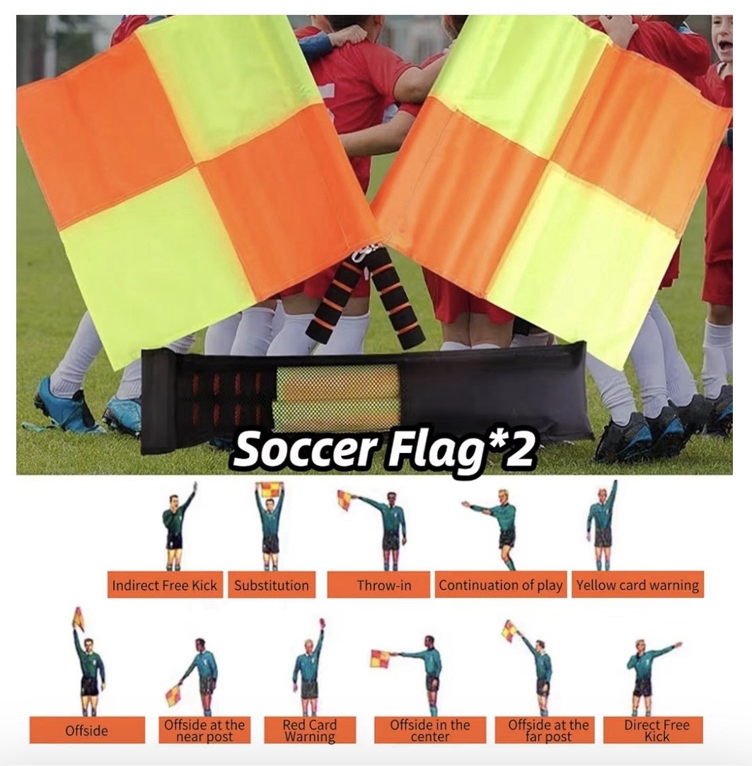 EIMSOAH Soccer Referee Flags w/ bag, Linesman Flag