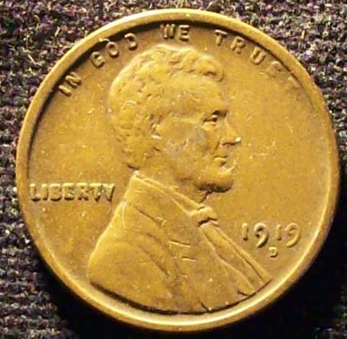 1919 D Lincoln Cent Wheat Cent