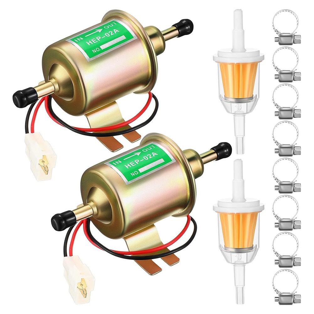 2 Pcs Electric  Pump Kit 12v Low Pressure 3-6 Psi Gas  Inline Pump with8900
