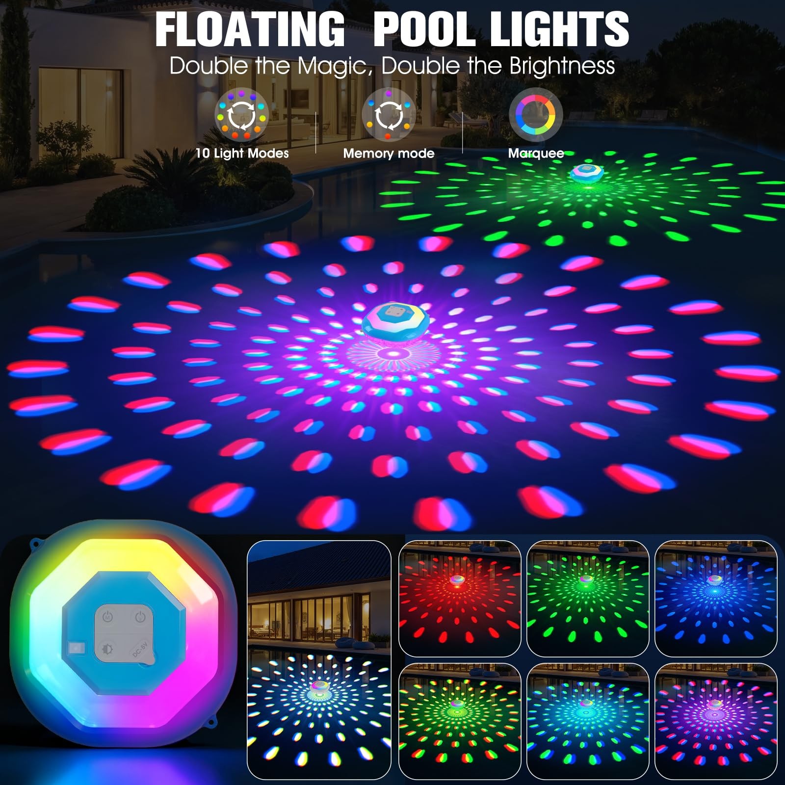 Lighthacker Floating Pool Lightsupgraded Pool Lights That Float6000Mah