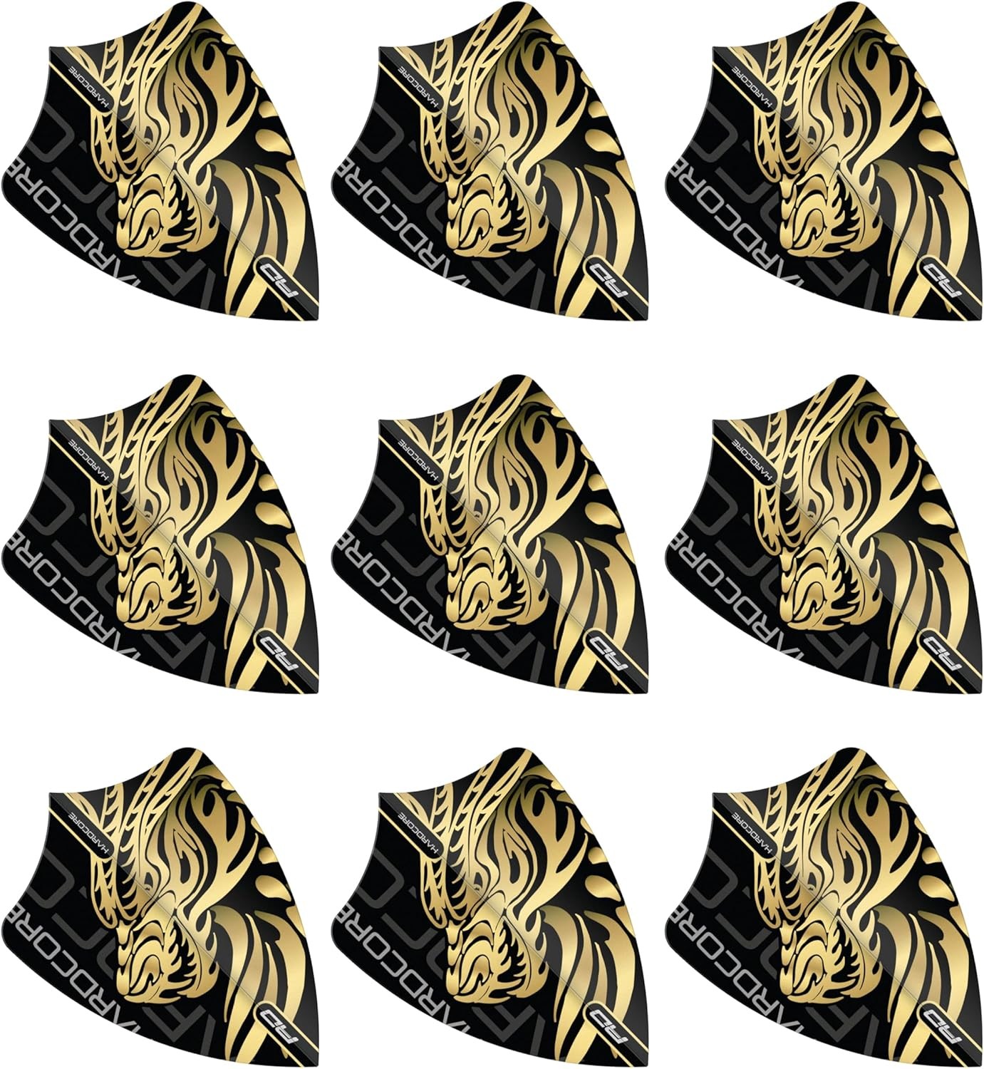 RED DRAGON Hardcore Freestyle Dart Flights- 3 Sets Per Pack (9 Dart Flights in T