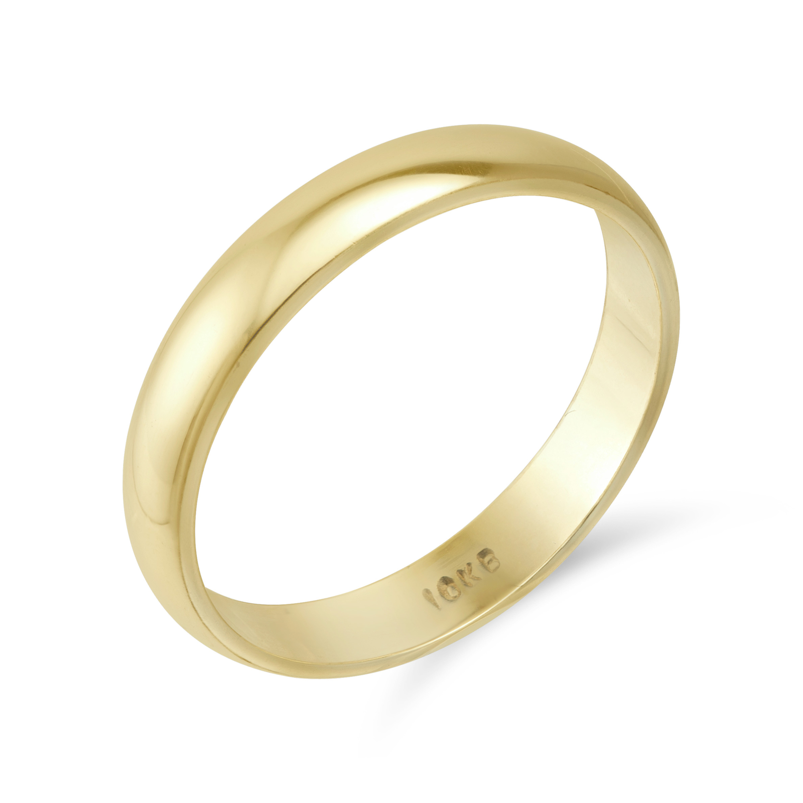 Polished Wedding Band Ring Solid 10K Yellow Gold All Sizes