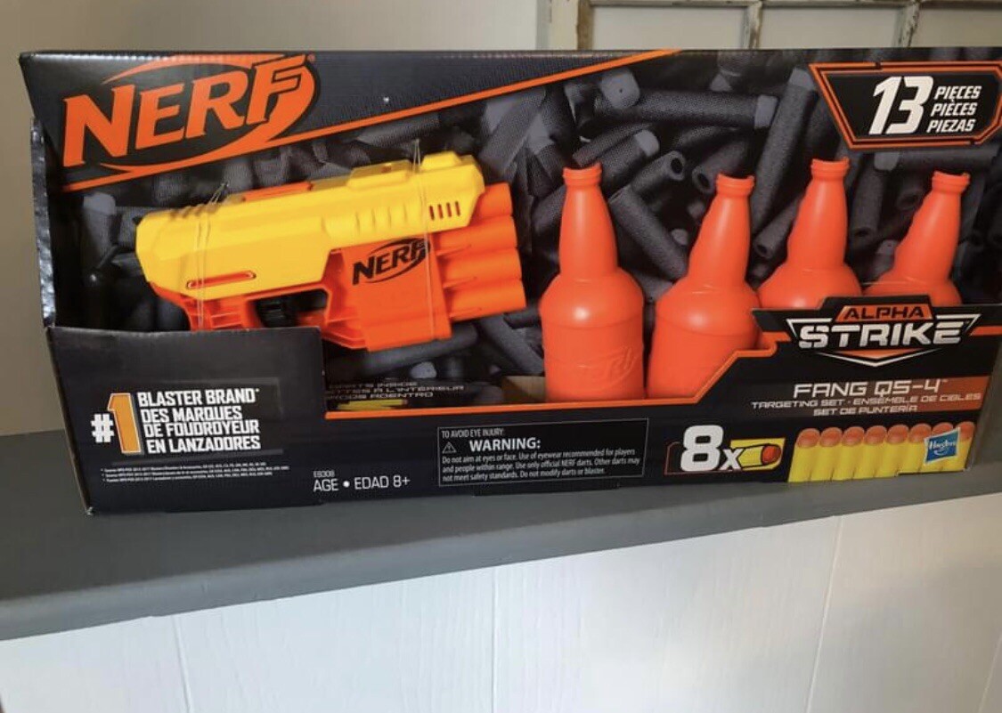 Nerf Alpha Strike Fang QS-4 Target Set Break Away Bottle Targets NIB Free Ship