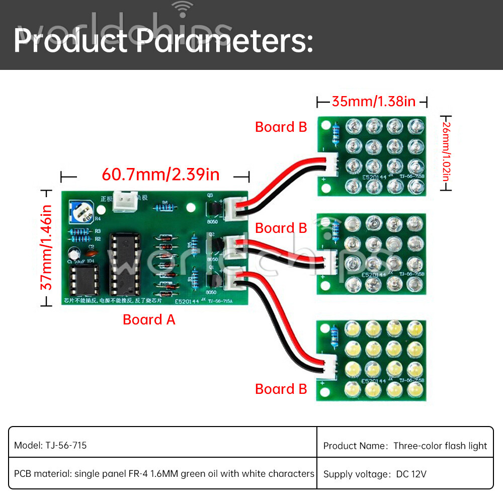CD4017 + NE555 Flash Light DIY LED Electronic Kit Soldering Learning Project