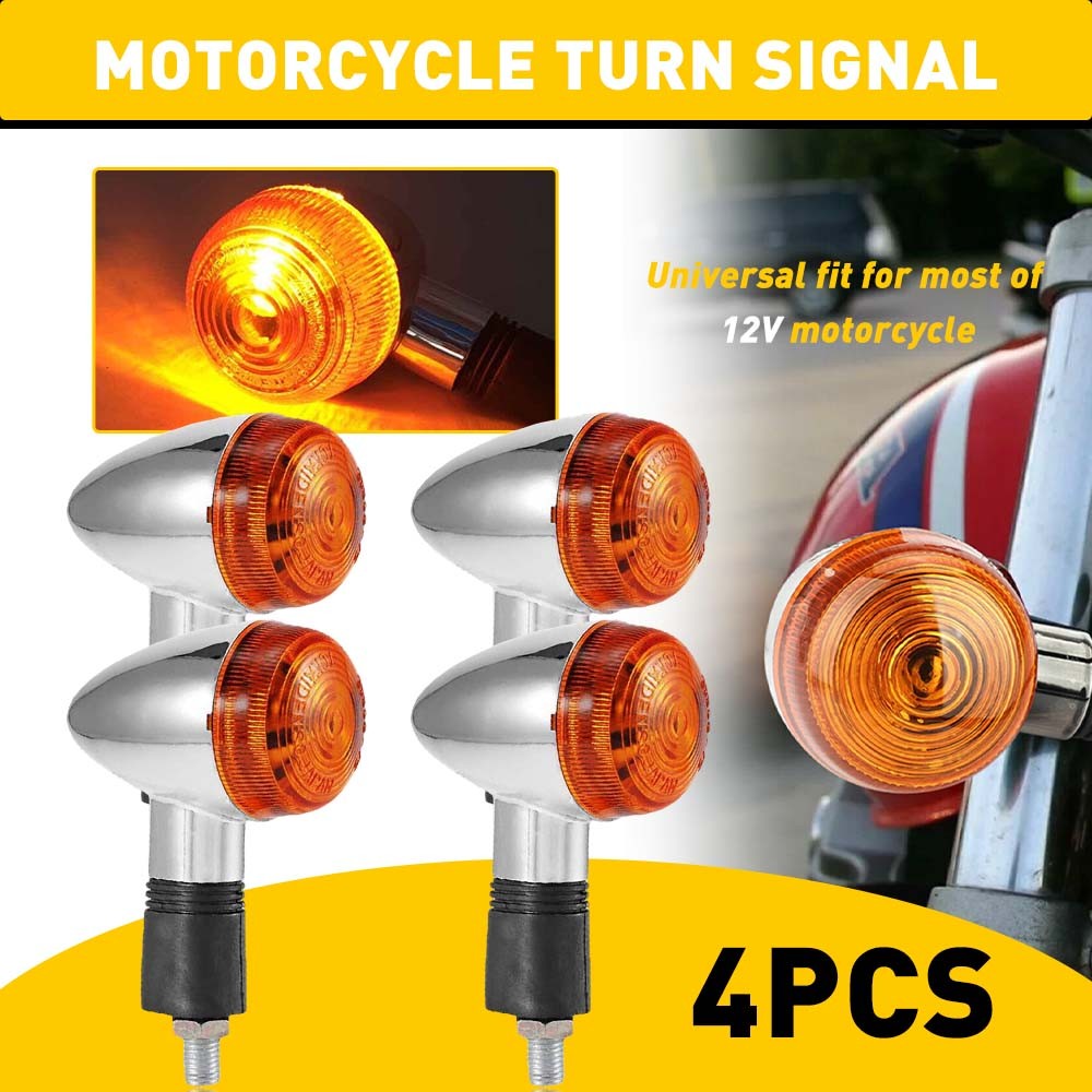 4pcs Amber Turn Signal Lights for Suzuki Boulevard C109R C50 C90 S 40 50 83 USA
