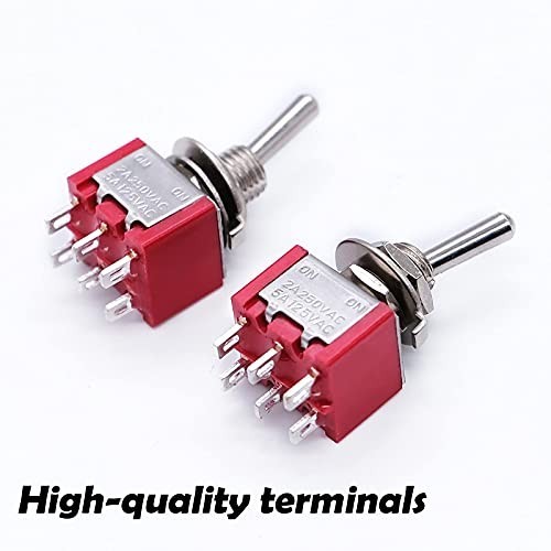 1 or 8Pc 6 Pin 2 Position DPDT Mini Miniature Toggle Switch ON/ON Switch for Car