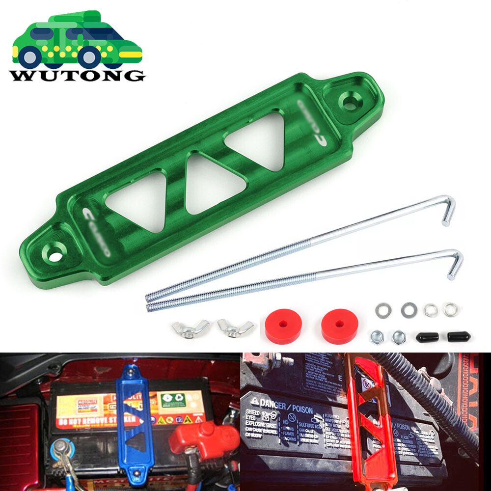 Green JDM Battery Hold Tie Down w/ J-Hooks For Honda Civic EG EK S2000 For Acura