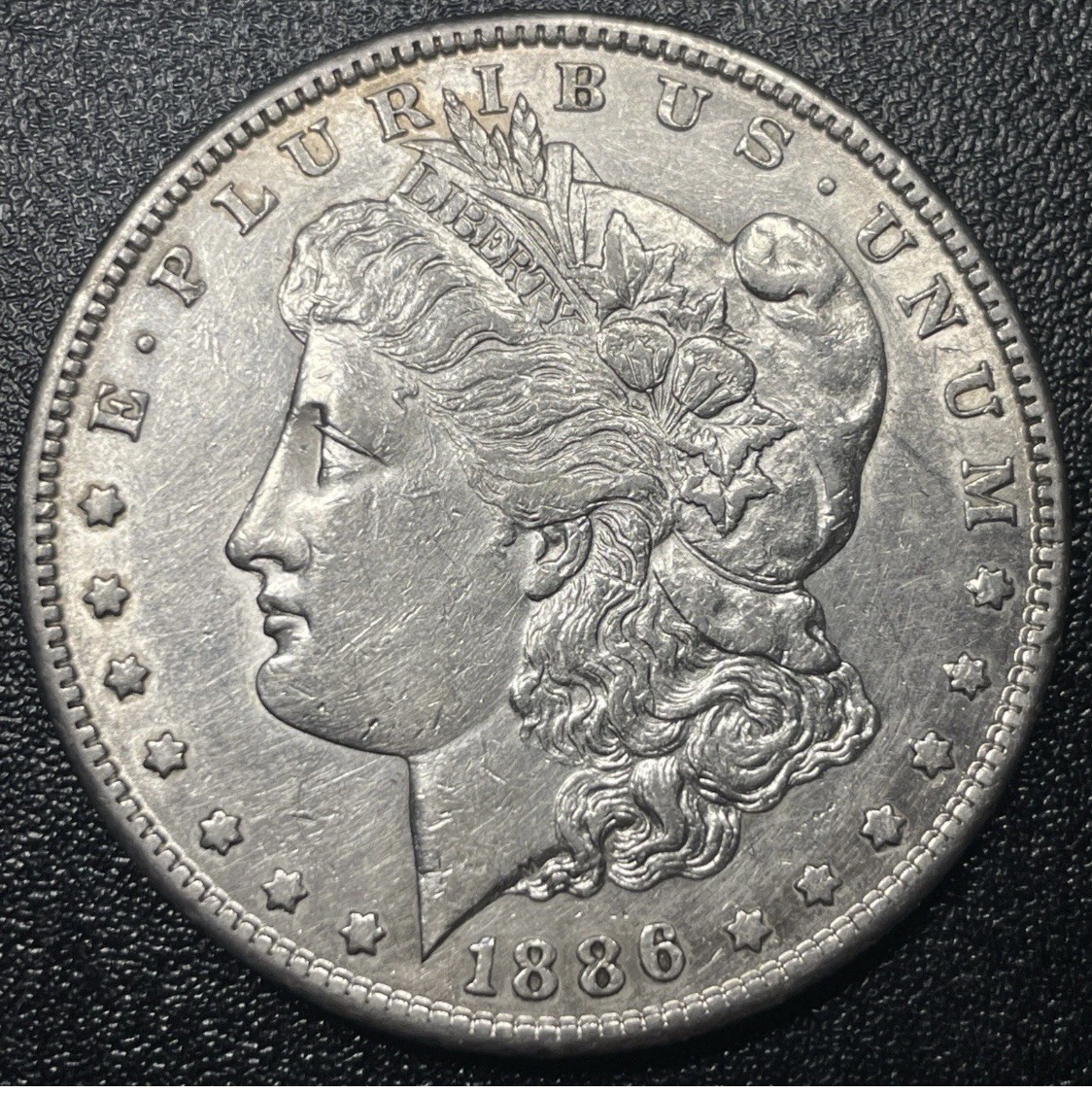 1886 S Morgan Silver Dollar $1 Choicd AU Details Cleaned
