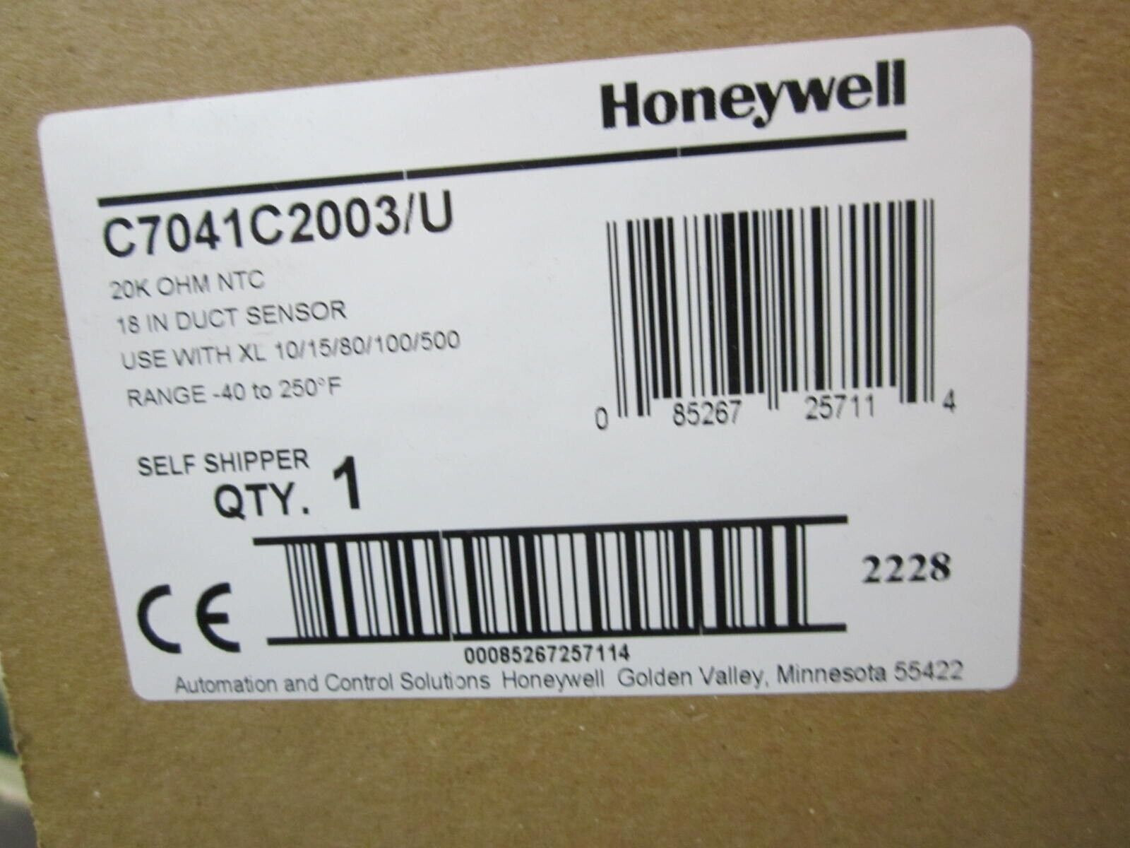 HONEYWELL  7041C2003    Temperature Sensor