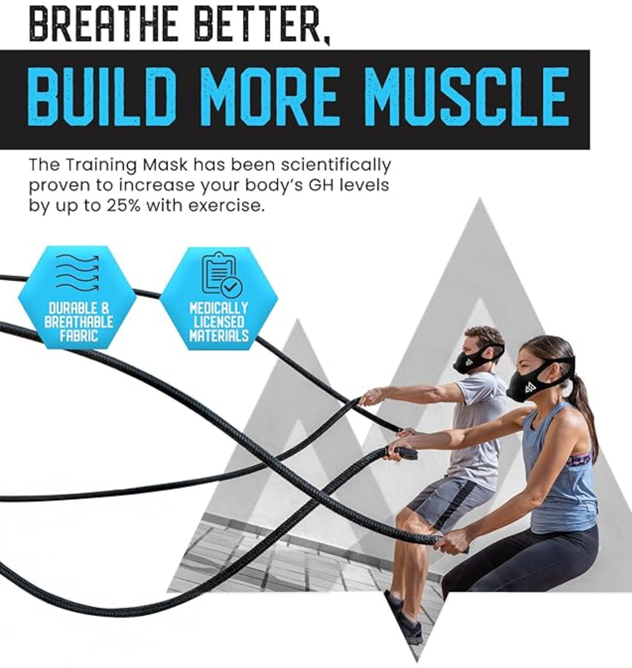Training Mask 2.0 Elevation Training Mask, Endurance Running (Small Black\White)