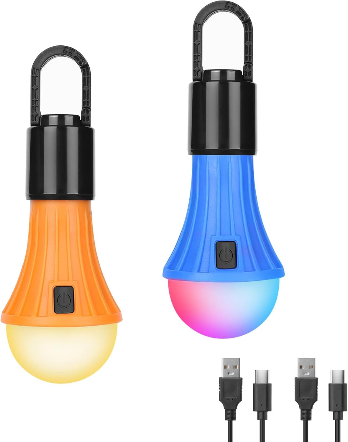 LED Rechargeable Camping Lantern, 7 Light Modes, USB Cable Included, 2 Packs