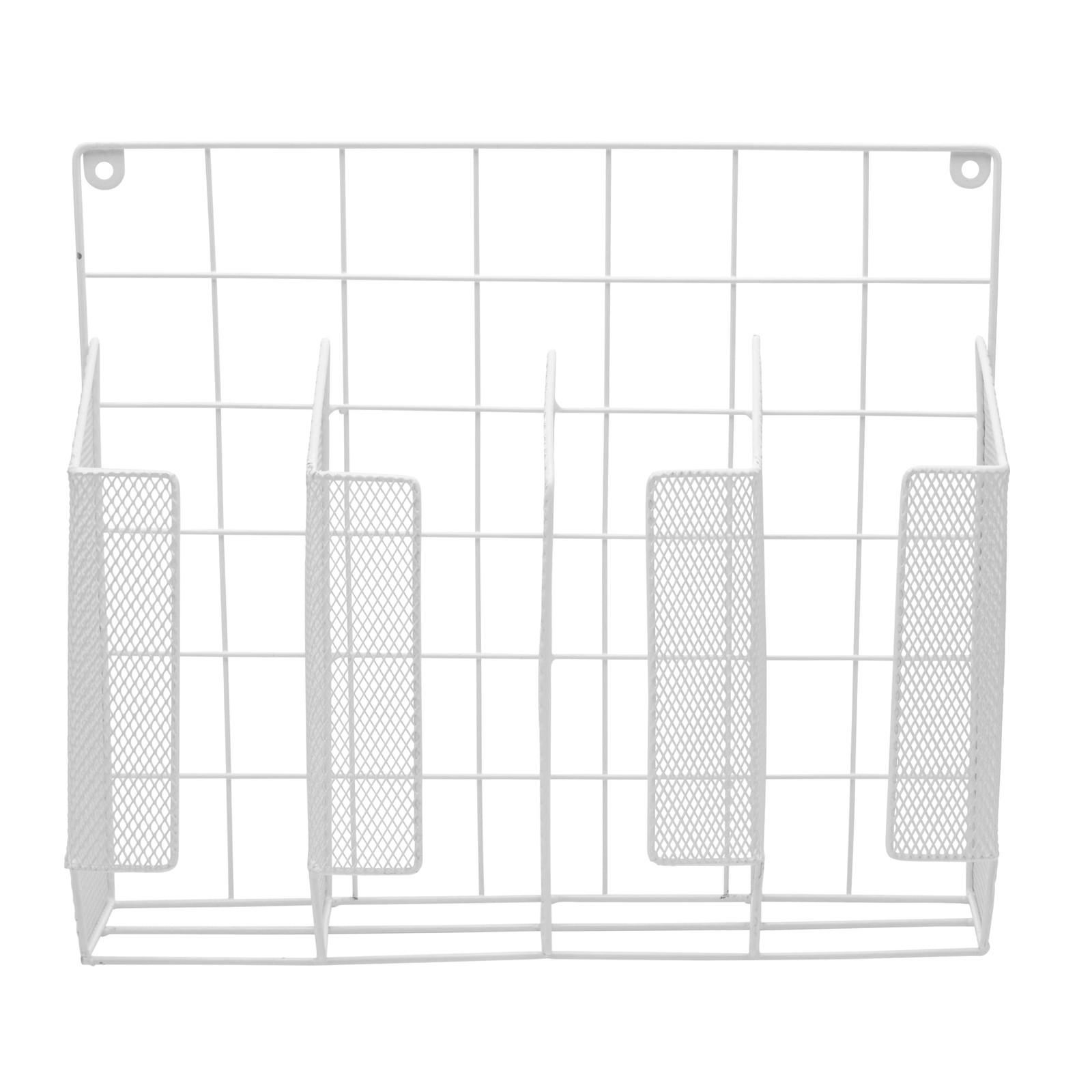 2232vc Ybmhomes 4 Compartment Wall Mount Pantry Organizer, Small, White