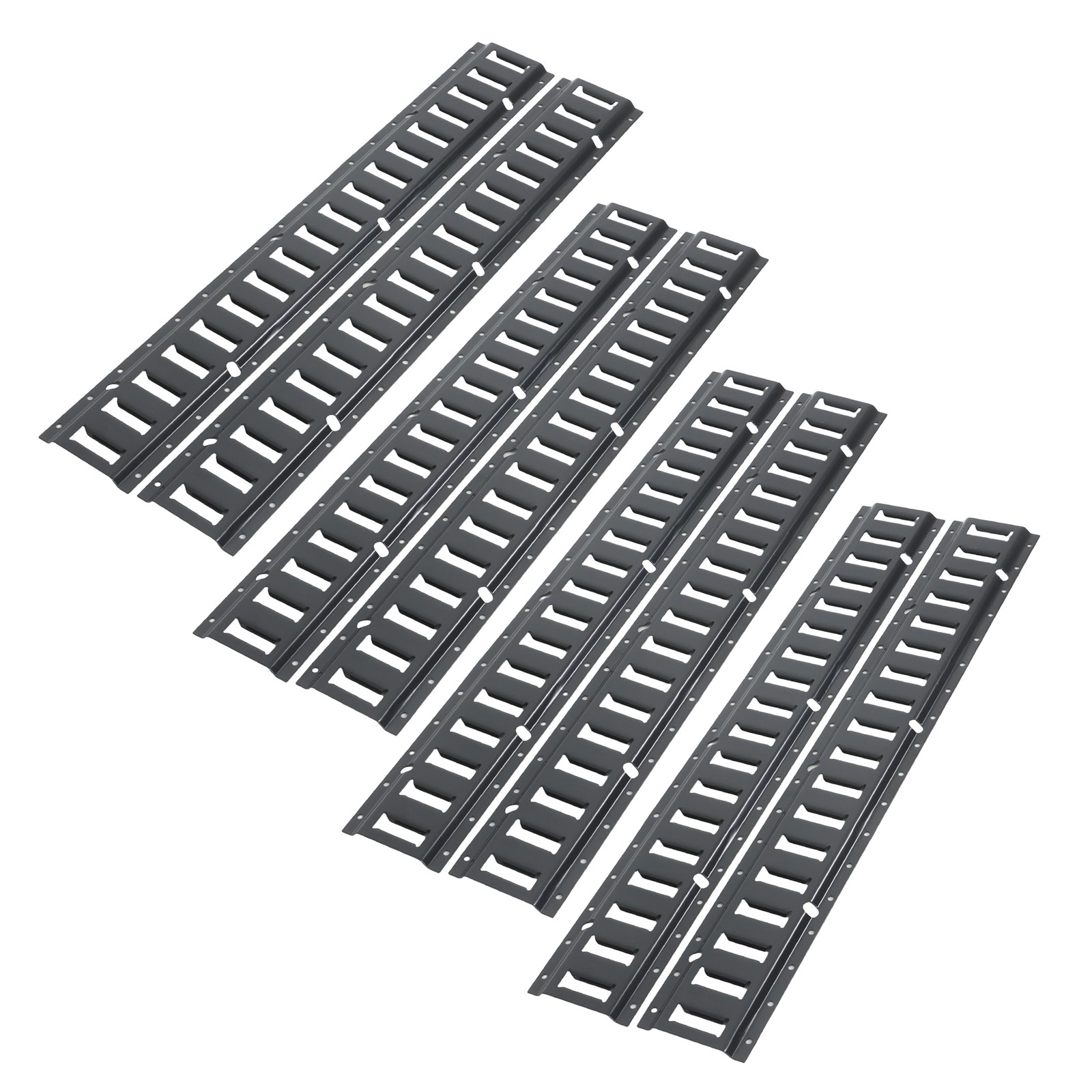 Black 8 Pack 36" E Track Rail Sections For Mounting In Trucks Garages Tractors