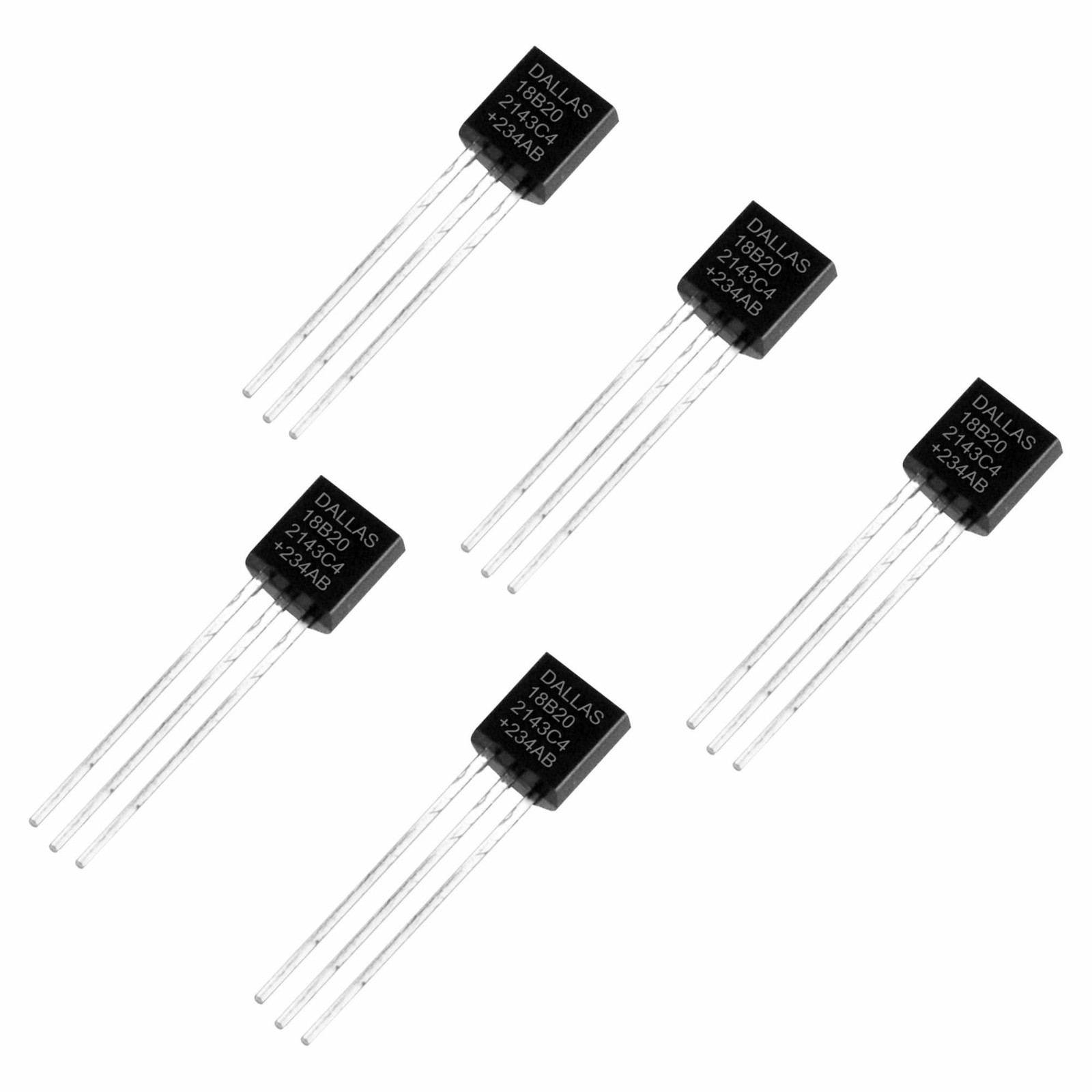 5X DS18B20 Programmable Resolution 1-Wire Interface Technology Single Bus Tem...