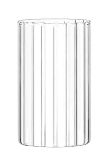 Clearance:Hurricane Stripe Cylinder Glass, Open Ended W: 3.5", Ht: 8" 2pcs/set