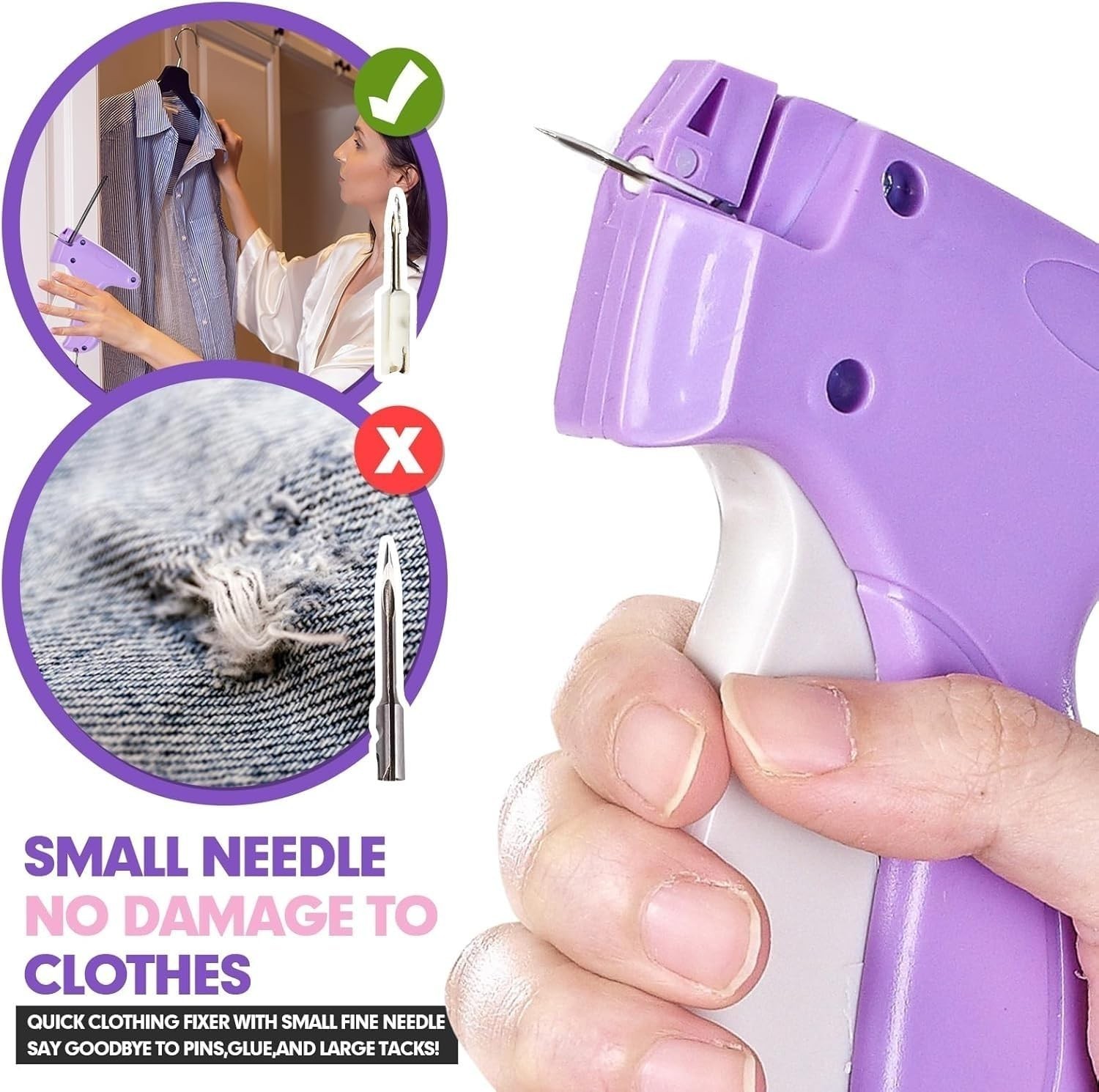 Stitch for Clothes, Quick Stitch Sewing , Handheld Sewing Stapler, Mini Hemmi