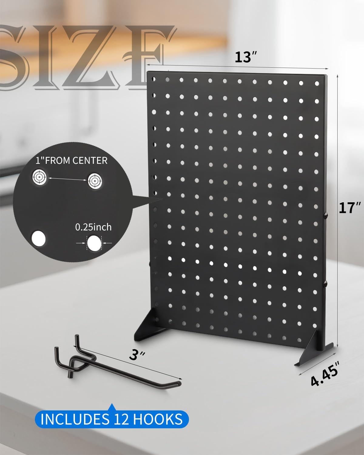 2Pcs Pegboard Display Racks With 24 Peg Hooks for Craft Show Display Rack, Me...