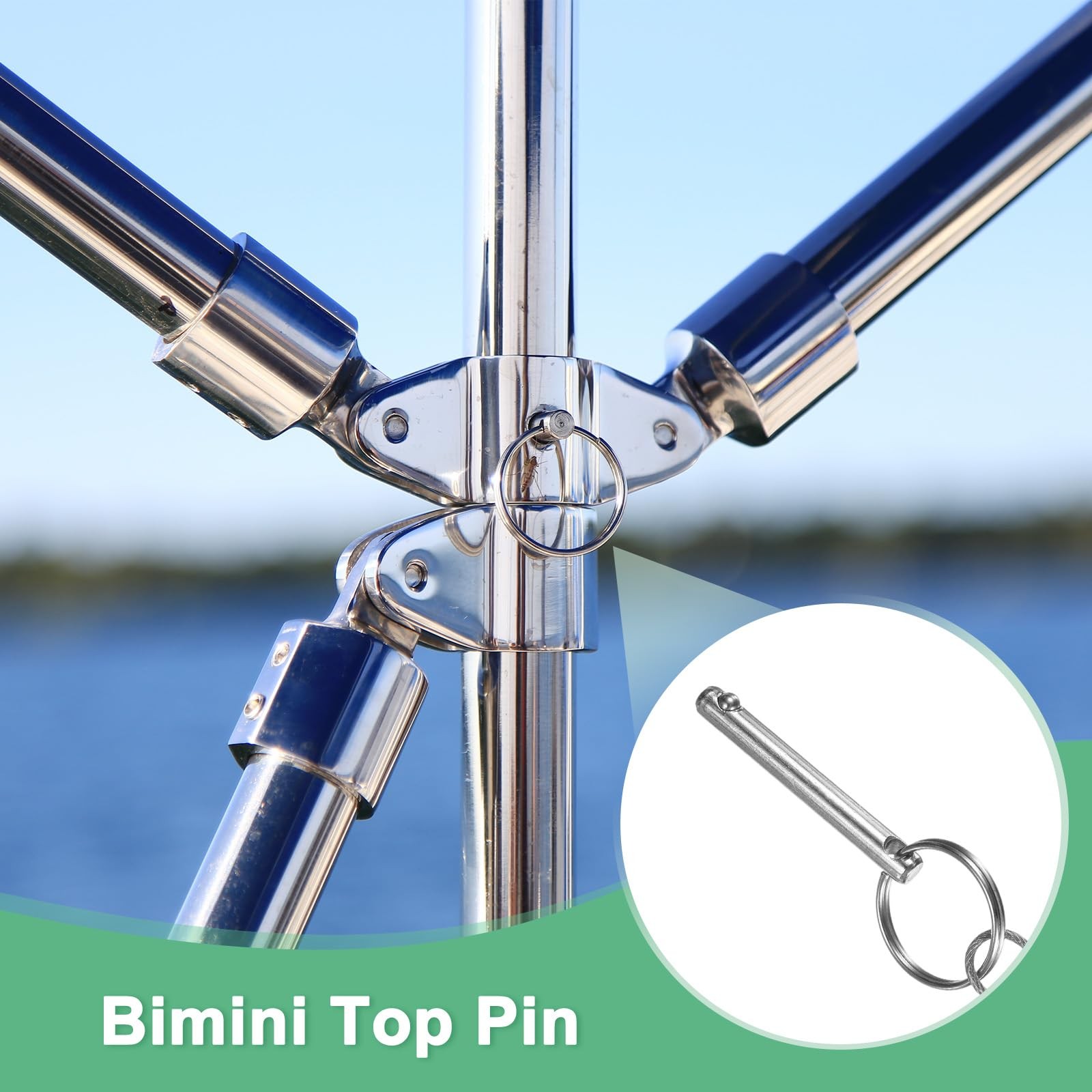 2-Pack Quick Release Pins, 1/4"(6mm) Diameter, 1.4(35mm) Usage Length Bimini ...