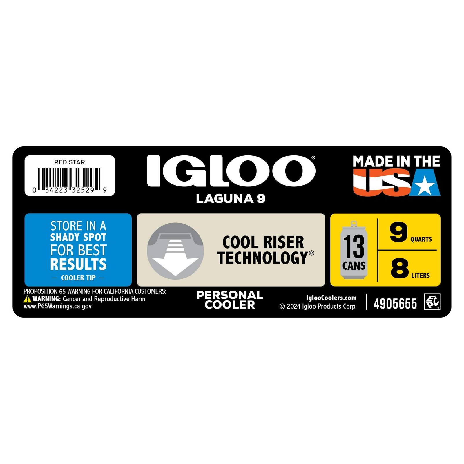 Igloo 9 QT Laguna Ice Chest Cooler, Red