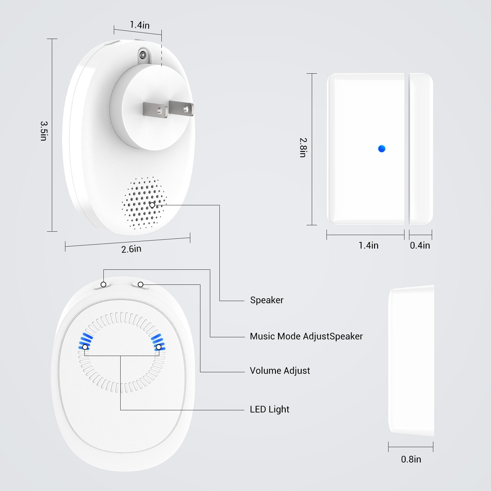 Magnetic Sensor Wireless Window Door Open Sensor Alarm 58 Chime Home Security