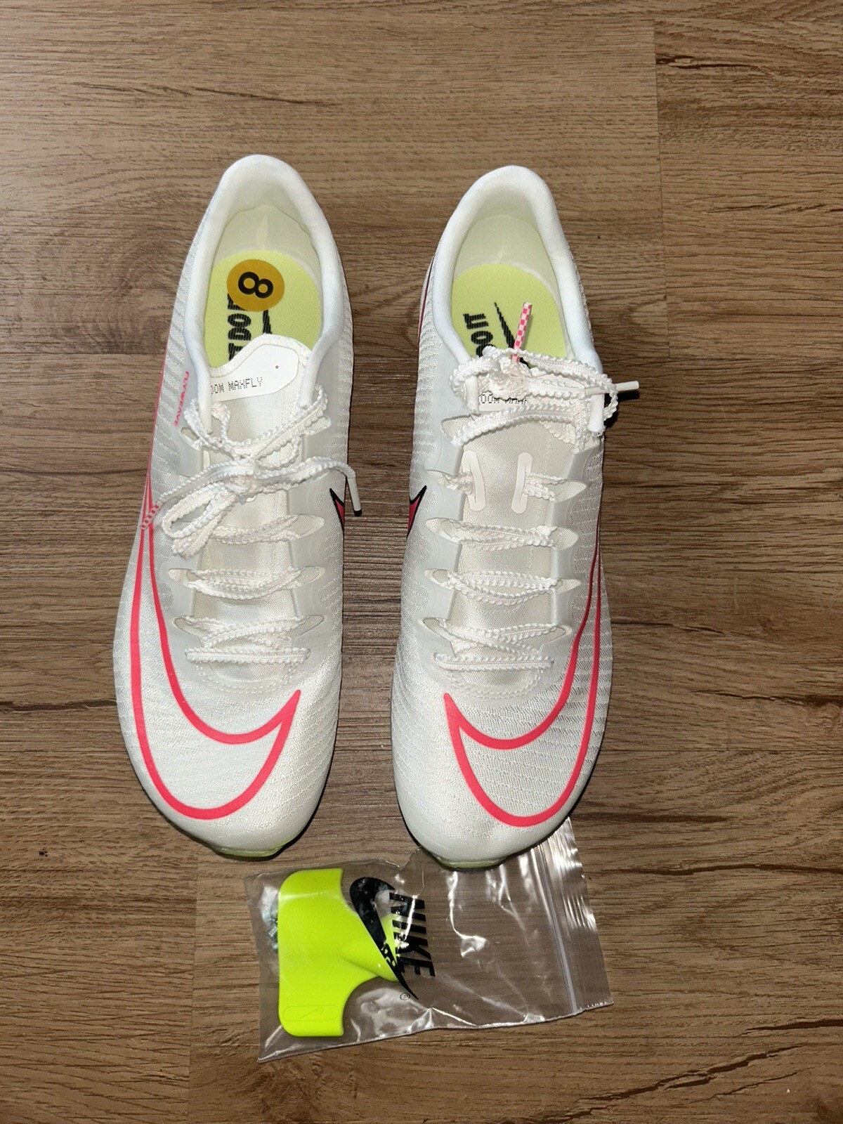 NIKE MENS AIR ZOOM MAXFLY TRACK FIELD SHOES W/SPIKES SAIL PINK SIZE 8.5 NWOB