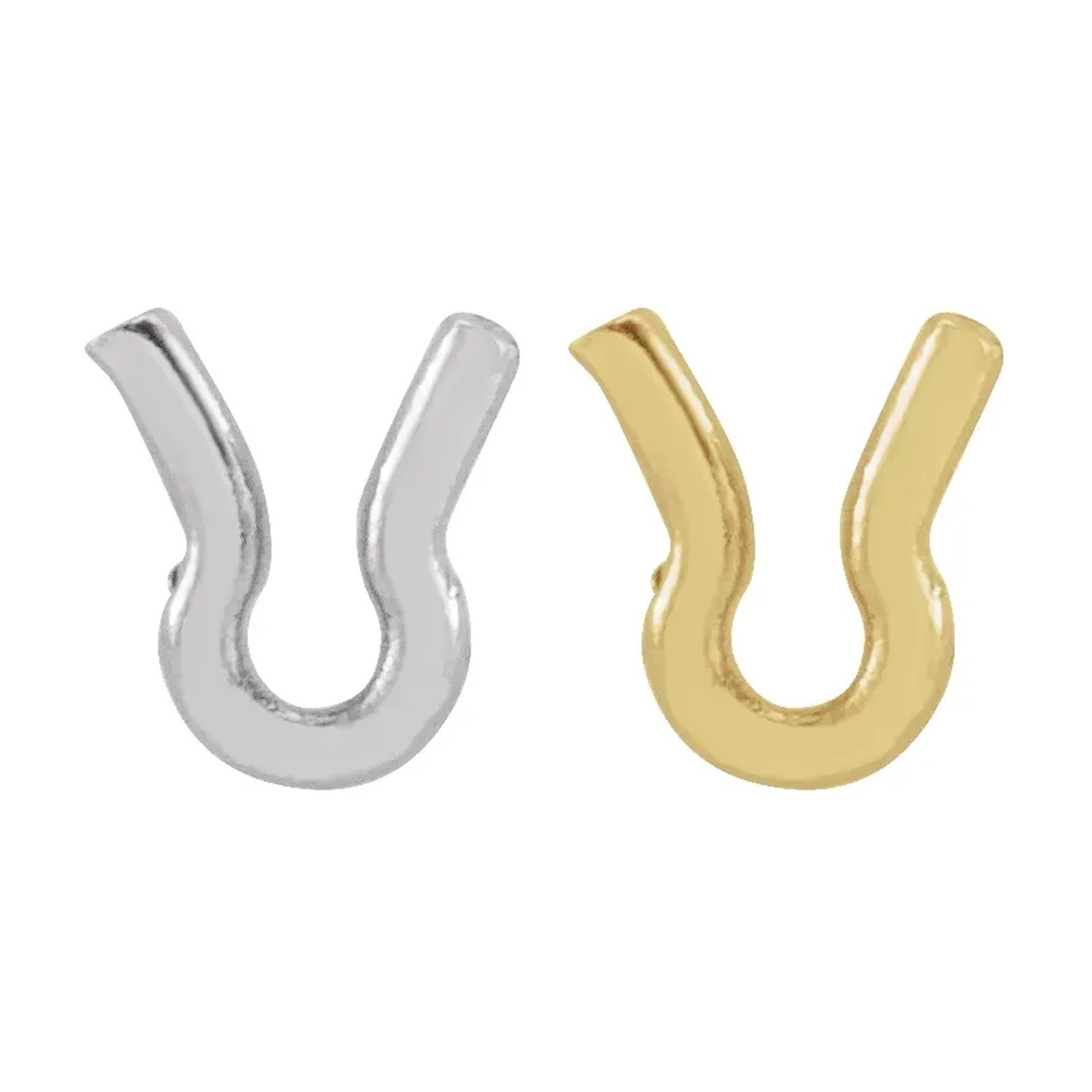 14K  Solid Yellow and White Gold Hoop Catch 3.25 mm
