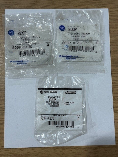 ALLEN BRADLEY 800P-X130 LEGEND PLATE  START  (LOT OF 3)   *NEW IN BOX*