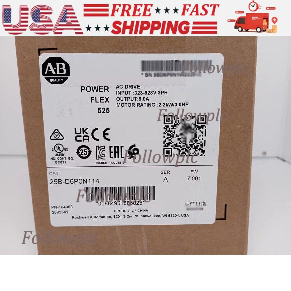 New Factory Sealed AB25B-D6P0N114 PowerFlex 525 AC Drive 25BD6P0N114 USA！