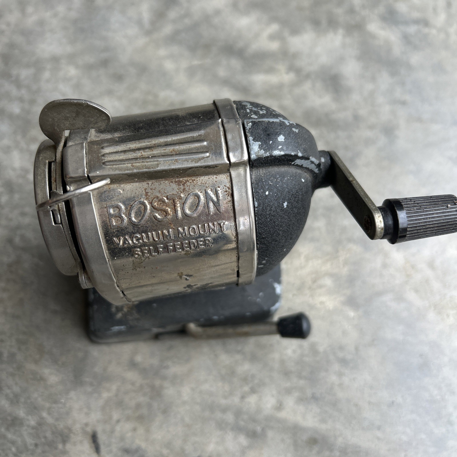 Boston Vacuum Mount Vintage Manual Steel Pencil Sharpener