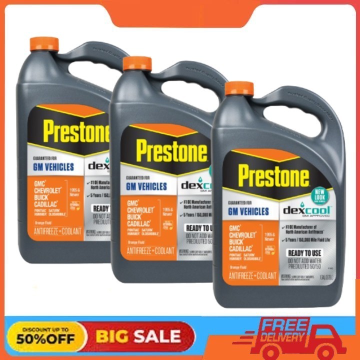 3 Pack Prestone DEX-COOL Antifreeze+Coolant for GM Vehicles; Extended Life 1 gal