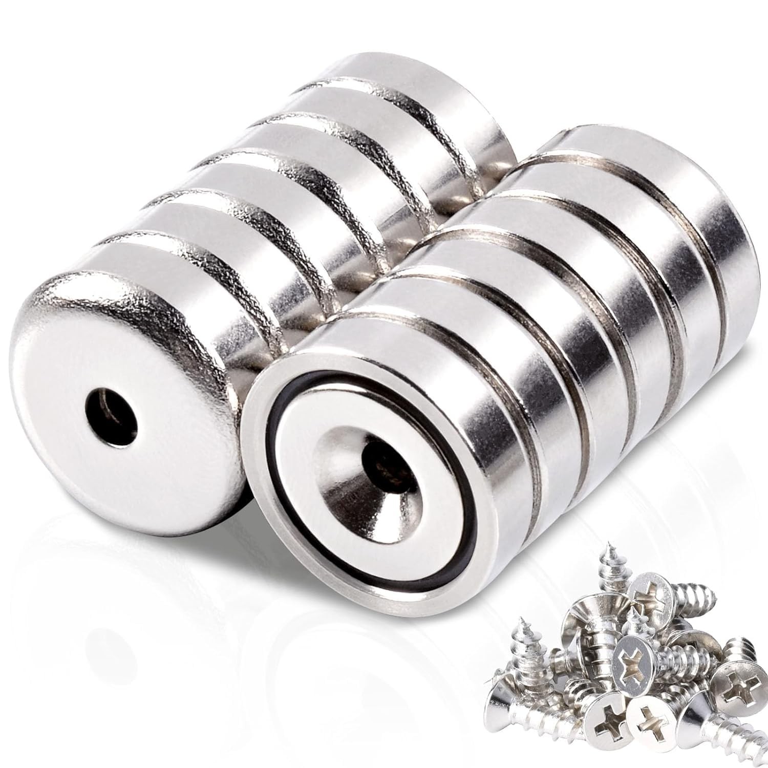 12Pcs Super Strong Neodymium Magnet with Holes, Ring Rare Earth Magnets Heavy...