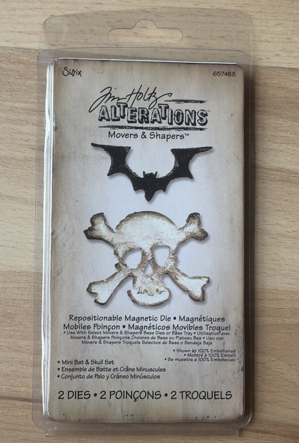 Tim Holtz SIZZIX Halloween Mini Bat Skull Set Movers & Shapers 657458 Die Paper