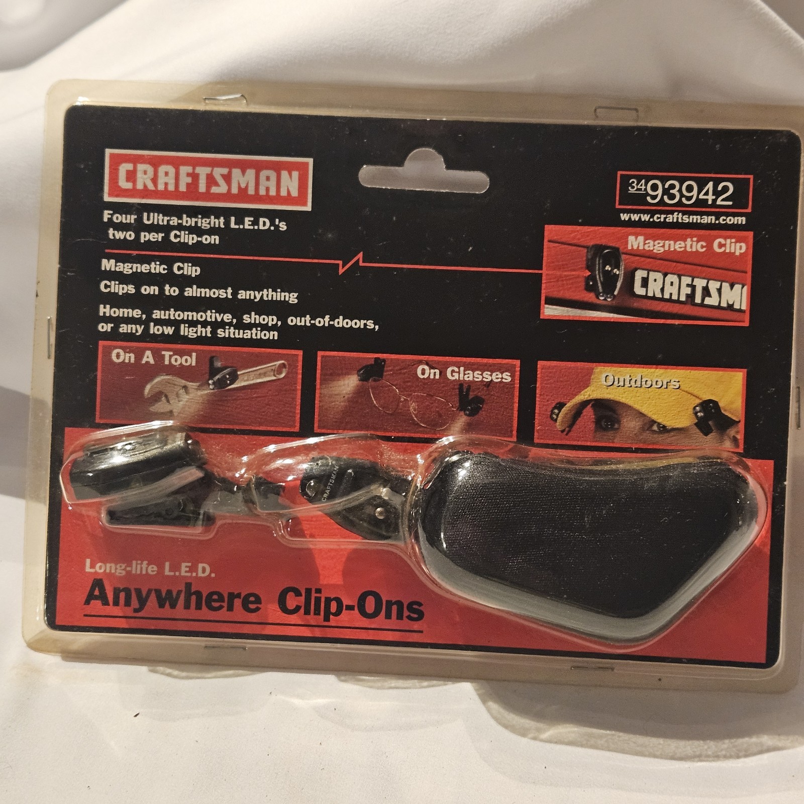 N.O.S. Craftsman 93942 Magnetic Clip on L.E.D. Lights W/Case, Age Unknown READ!!