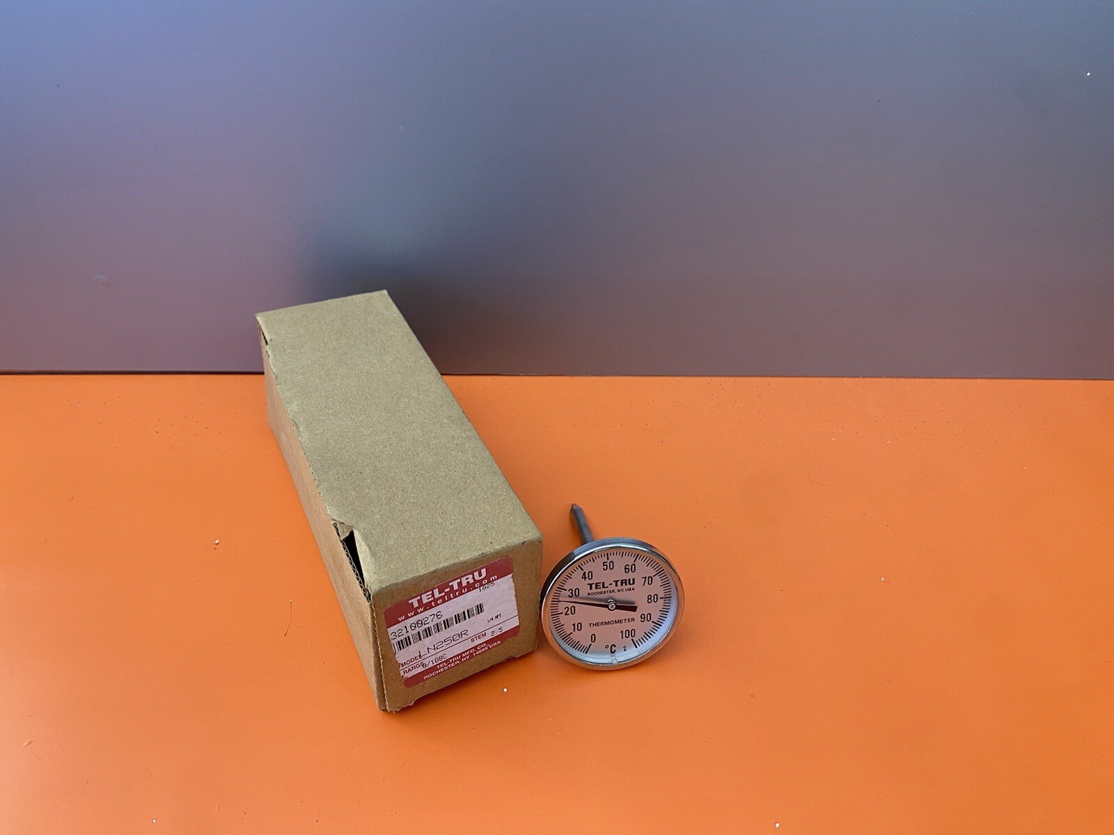 TEL-TRU Thermometer Range 0/100 C 1/4” NPT Steam 2.5 LN250R