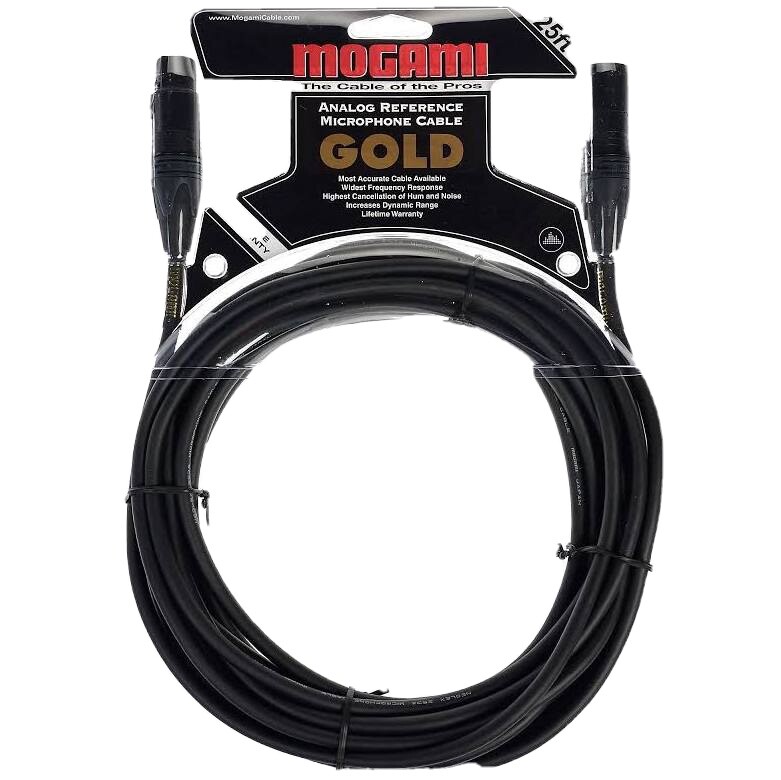 Mogami GOLD STUDIO-25, XLR Female to XLR Male Microphone Cable (25', Black)