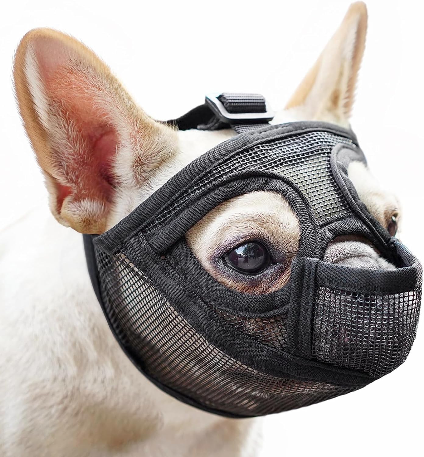Short Snout Dog Muzzle Full Pant Soft Mesh Prevent Biting Grooming Walking