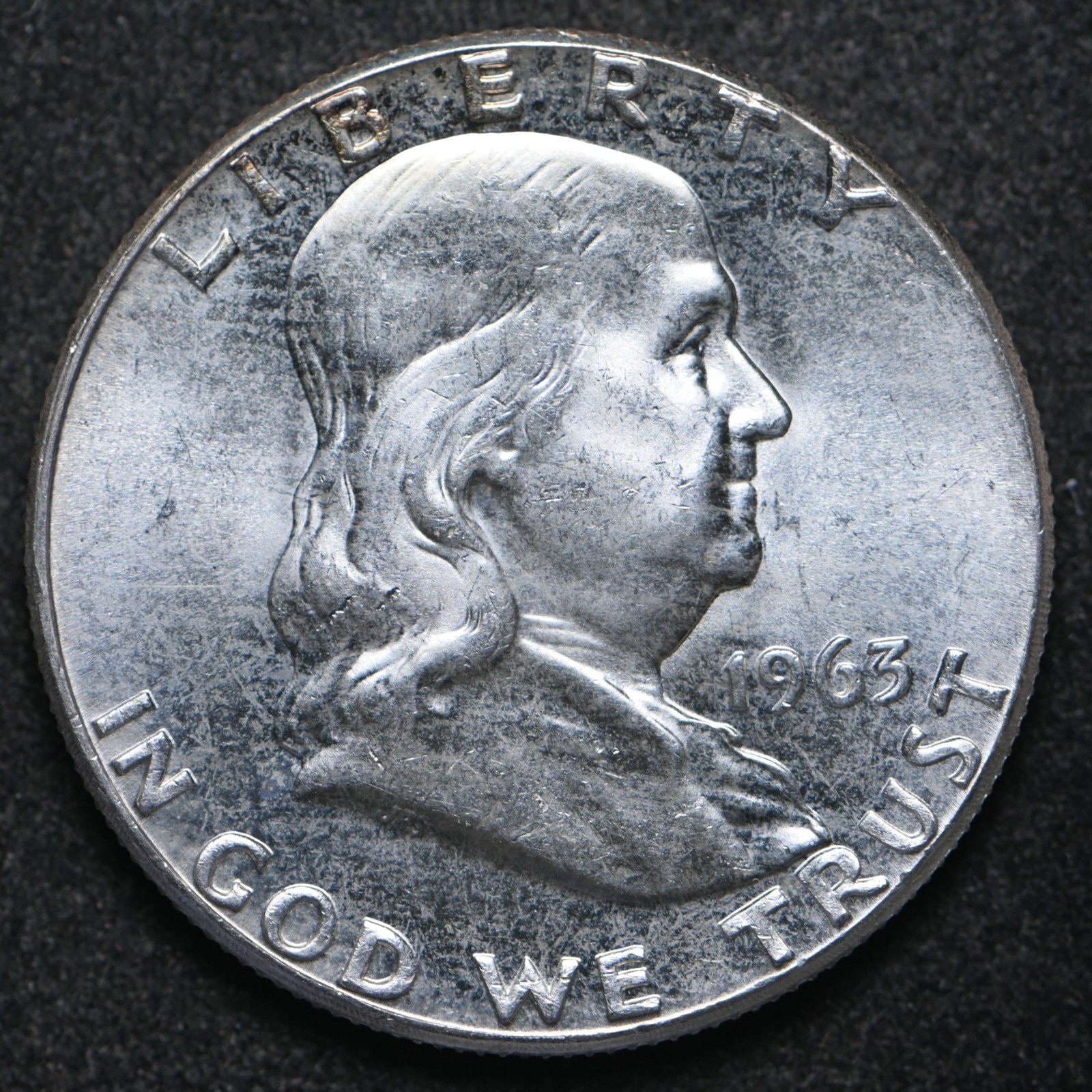 1963 Franklin Silver Half Dollar BU++ (cn17255)