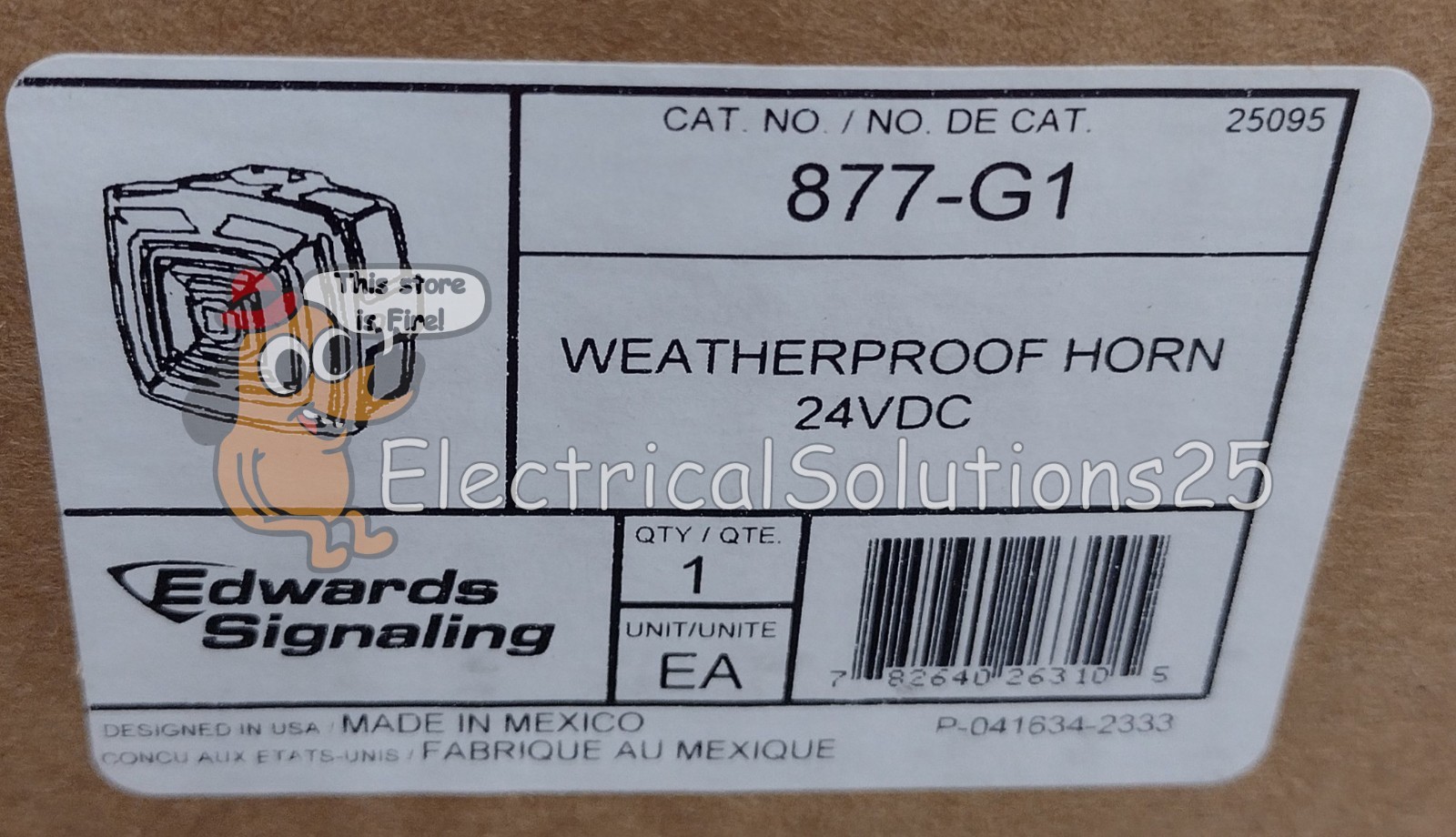 New EDWARDS SIGNALING 877-G1 High DB Weatherproof Horn 24VDC - Free Shipping